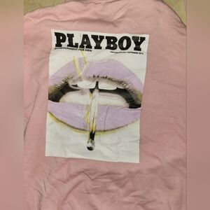 Playboy Misguided Oversized Pink Lips Hoodie Sweatshirt Light Pink 2XL US 14